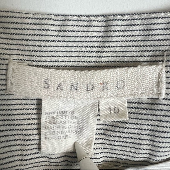 Sandro Striped High Rise Shorts with Pockets Size 10 - Picture 3 of 8